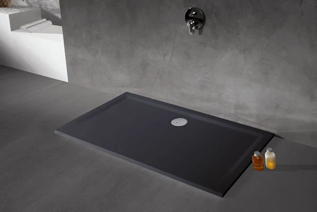 Brodzik prostokątny SANPLAST SPACE MINERAL 90x120x1,5cm, mineralny, szary 645290055051000