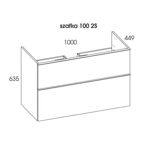 Szafka podumywalkowa ELITA LOOK 100x45cm, wisząca 2S biała167085