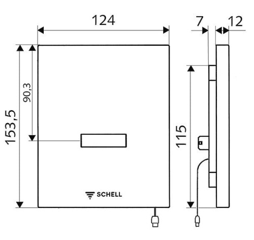 Płytka SCHELL EDITION do pisuaru 230V chrom ( pasuje do 011930099 ) 028080699