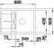 Zlewozmywak granitowy BLANCO METRA 45 S COMPACT 68x50 cm, z korkiem aut., antracyt, PuraDur 519572
