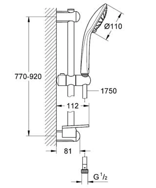 Zestaw natryskowy GROHE EUPHORIA DUO 90cm, z mydelniczką, chrom 27225001
