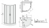 Kabina Prysznicowa Półokrągła z Brodzikiem i Syfonem SANPLAST KP4/TX5b 80 cm. Szkło W15, Srebrny Błyszczący 602271025238231