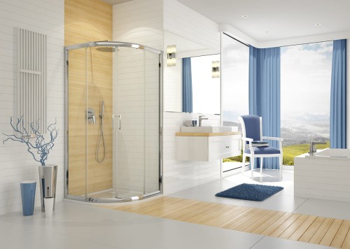 Kabina prysznicowa półokrągła SANPLAST KP4/TX5b 90x90cm szkło W0, biały, GlassProtect 600271026201401