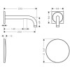 Bateria umywalkowa AXOR UNO 2 ścienna, podtynkowa, samoczynna, jednouchwytowa, wyl.225mm, chrom 38120000