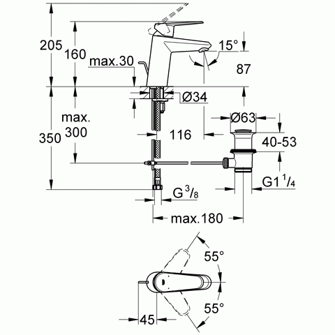 Bateria-umywalkowa-GROHE-EURODISC-COSMOPOLITAN-chrom-3319020E