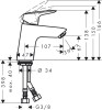 Bateria umywalkowa HANSGROHE LOGIS 70 dwuzakresowa, bez korka, chrom 71076000