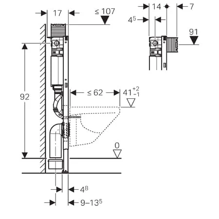 Stelaż podtynkowy do WC GEBERIT DUOFIX OMEGA H=98cm 111.030.00.1
