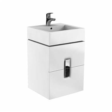 Szafka KOŁO TWINS 50cm wisząca, z 2 szufladami, pod umywalkę TWINS 50, biały połysk 89489000