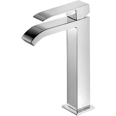 Bateria umywalkowa TRES CUADRO z kaskadą, bez korka, chrom - 00661001