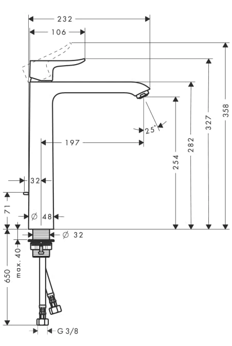 Bateria umywalkowa HANSGROHE METRIS E2 260 31082000