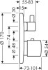 Bateria wannowa AXOR UNO 2 z termostatem, z zaworem odcinająco - przełączającym, el.zew., chrom 38720000