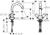 Bateria umywalkowa HANSGROHE LOGIS 150 2-uchwytowa, z obrotową wylewką, chrom 71222000