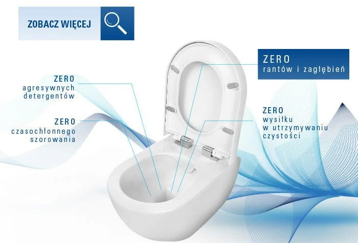 Miska wisząca WC DEANTE PEONIA bez kołnierza, biała CDE 6ZPW