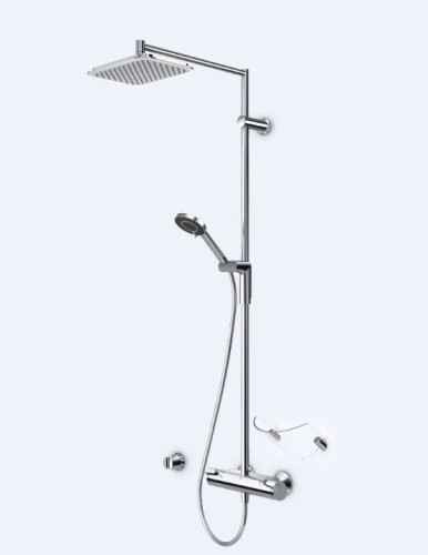 Zestaw termostatyczny ORAS OPTIMA  bateria natryskowa, deszczownica, półeczka chrom 7192U