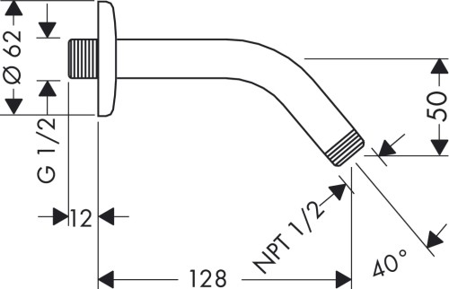 Ramię natrysku HANSGROHE 140mm, z rozetą, chrom 27411000