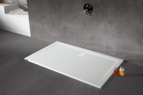 Brodzik prostokątny SANPLAST SPACE MINERAL 75x130x1,5cm, mineralny, biały 645290026001000