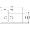 Zlewozmywak FRANKE ORION OID 651 100x51cm, z syfonem, tectonite, onyx 114.0286.461
