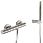 Bateria natryskowa TRES STUDY z zestawem wannowym, stal inox 26116701AC