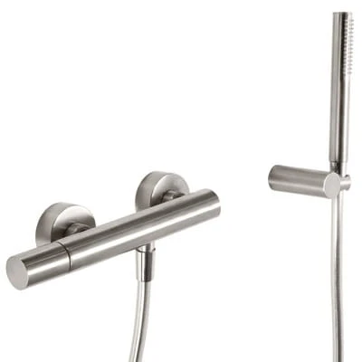 Bateria natryskowa TRES STUDY z zestawem wannowym, stal inox 26116701AC
