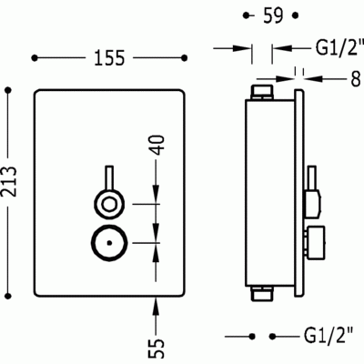 Bateria natryskowa TRES TEMPOTRES podtynkowa, z mieszaczem, samozamykająca, chrom 01217901