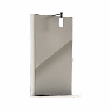 Lustro KOŁO REKORD 38.3x60.5x12.5cm, wiszące, z półką i oświetleniem, białe 88417-000