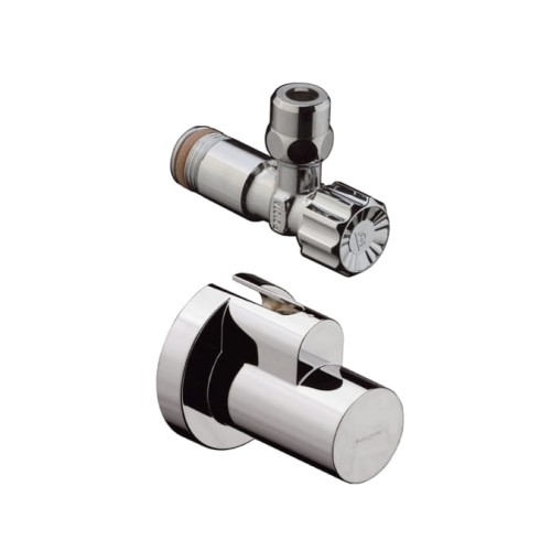 Zawór kątowy HANSGROHE 1/2"x3/8" z zaciskiem i osłoną, chrom 13954000