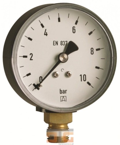 Manometr 0-10 bar AFRISO 1/4 RF 63 pionowy 63514