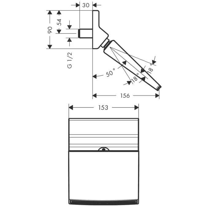 Głowica natryskowa HANSGROHE RAINDANCE RAINFALL 150 1 jet, chrom 26442000