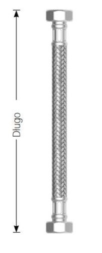 Wąż przyłączeniowy MEIBES H3/4 H3/4 70cm oplot - ocynk " gruby" 4325.0227.70