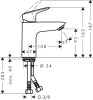 Bateria umywalkowa HANSGROHE LOGIS 70 bez korka, chrom 71101000