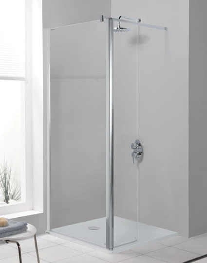 Ścianka natryskowa SANPLAST PRESTIGE PR2/PRIII 100cm, z ruchomym elementem, szkło W0, srebrny błyszczący 600073099038401