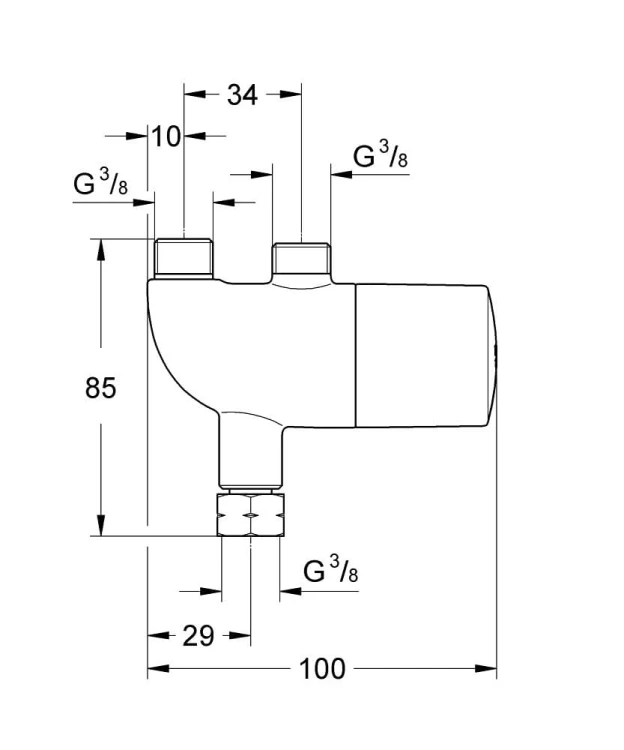 Termostat podumywalkowy GROHE GROHTHERM MICRO, ochrona przed poparzeniem, chrom 34487000