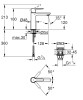 Bateria umywalkowa GROHE LINEARE, stojąca S, z korkiem Click Clack, chrom 23106001