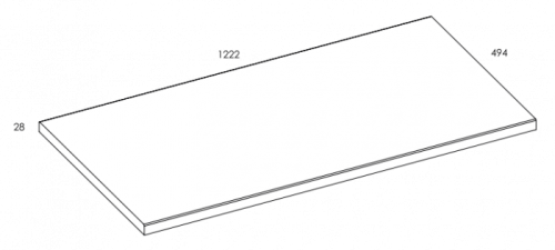 Blat pełny ELITA LOFTY 120x49,4x2,8cm, biały 167036