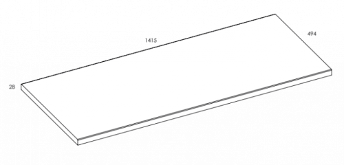 Blat pełny ELITA LOFTY 140x49,4x2,8cm, dąb classic 167043