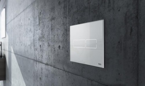 Przycisk spłukujący TECElux MINI 3/6l, elektroniczny, szkło białe, 9.240.960