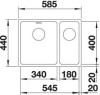 Zlewozmywak stalowy BLANCO ANDANO 340/180-U 58x44 cm, bez korka aut., prawy, stal polerowana 522977