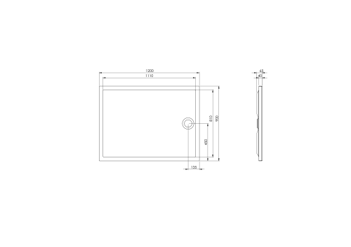 Brodzik prostokątny ROCA GRANADA FLAT 120x90x4cm, biały A276340000