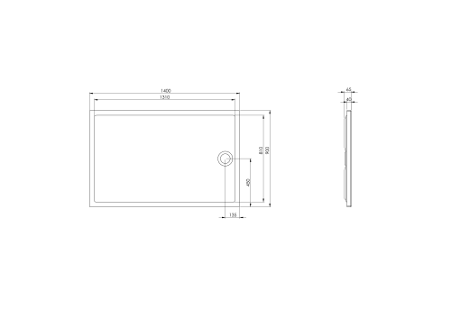 Brodzik prostokątny ROCA GRANADA FLAT 140x90x4cm, biały A27634300