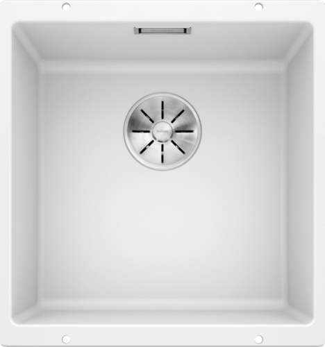 Zlewozmywak granitowy BLANCO SUBLINE 400-U 43x46 cm, bez korka aut., biały, PuraDur 523426