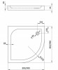 Brodzik półokrągły DEANTE CUBIC 90x90, fi 90 KTK 051B