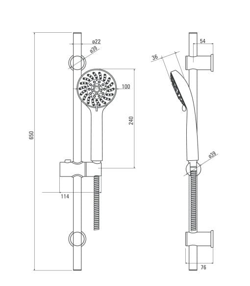 Zestaw natryskowy DEANTE AVIS 65cm, 5-funk., chrom  NGV 051K