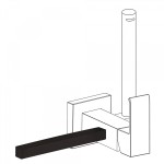 Wieszak na ręcznik TRES CUADRO do baterii bidetowej podtynkowej (kwadratowy), 180mm , czarny mat  03412402NM