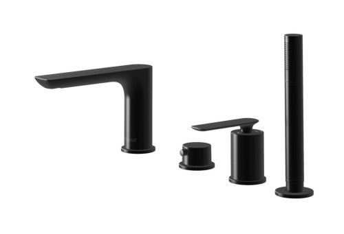 Bateria wannowa  KOHLMAN EXPERIENCE 4-otworowa, czarny mat  QB244EB