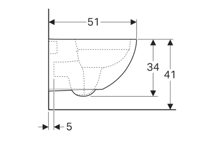 Miska wisząca GEBERIT ACANTO 51cm Rimfree, biała 500.600.01.2