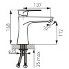 Bateria umywalkowa FERRO ALGEO Square, z korkiem typu click-clak, chrom BAQ2