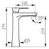 Bateria umywalkowa FERRO ALGEO SQUARE, wysoka, chrom BAQ2L