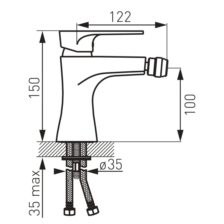 Bateria bidetowa FERRO ALGEO SQUARE, chrom BAQ6