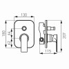 Bateria natryskowa FERRO ALGEO SQUARE, podtynkowa 2-funkcyjna, chrom BAQ7P