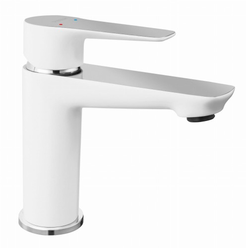 Bateria umywalkowa FERRO ADORE, z korkiem Clik-Clak, bialy - chrom BDR2